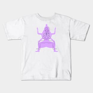 Minimal Yoga Goddess Pose Kids T-Shirt